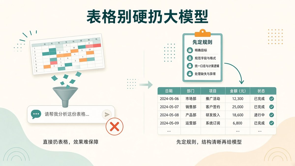 表格别硬扔大模型:先定清洗规则,再让 AI 补漏