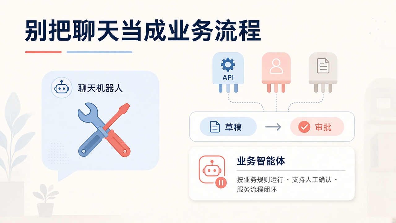 企业智能体第一个坑：把聊天机器人当成业务流程
