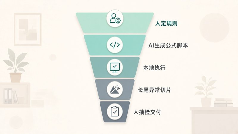 规则→脚本→抽检漏斗