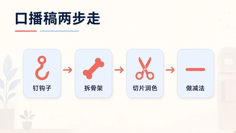 钉钩子→拆骨架→切片润色→做减法