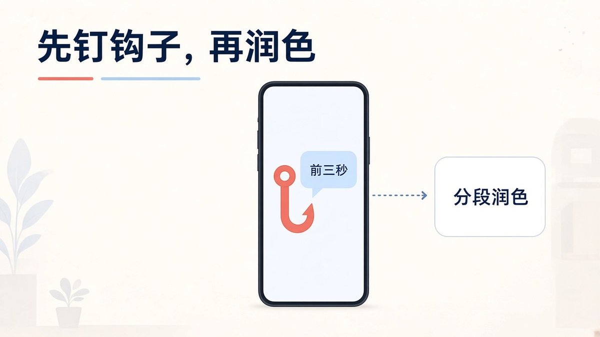 短视频口播别让 AI 一次写完:先钉钩子,再润色
