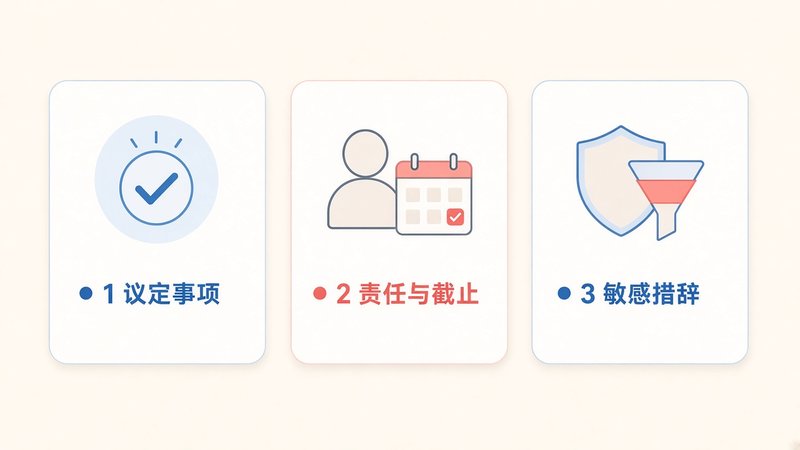 发出前三处必改示意